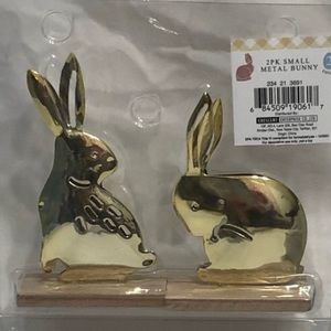 Crescent 2 Pack  Metal Bunny gold. Size 3-1/2” L X 2” W)